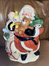 Fitz & Floyd Cookie Jar Old Fashion Christmas Santa Bag Of Toys 1988
