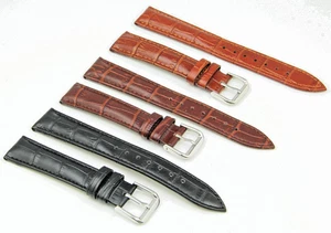 Genuine Leather Watch Strap Buckle With Spring Bars for Casio Sekonda Citizen - Picture 1 of 14