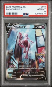 Mewtwo V 072 PSA 10 gemas como nuevas - Go - Pokemon - Imagen 1 de 2