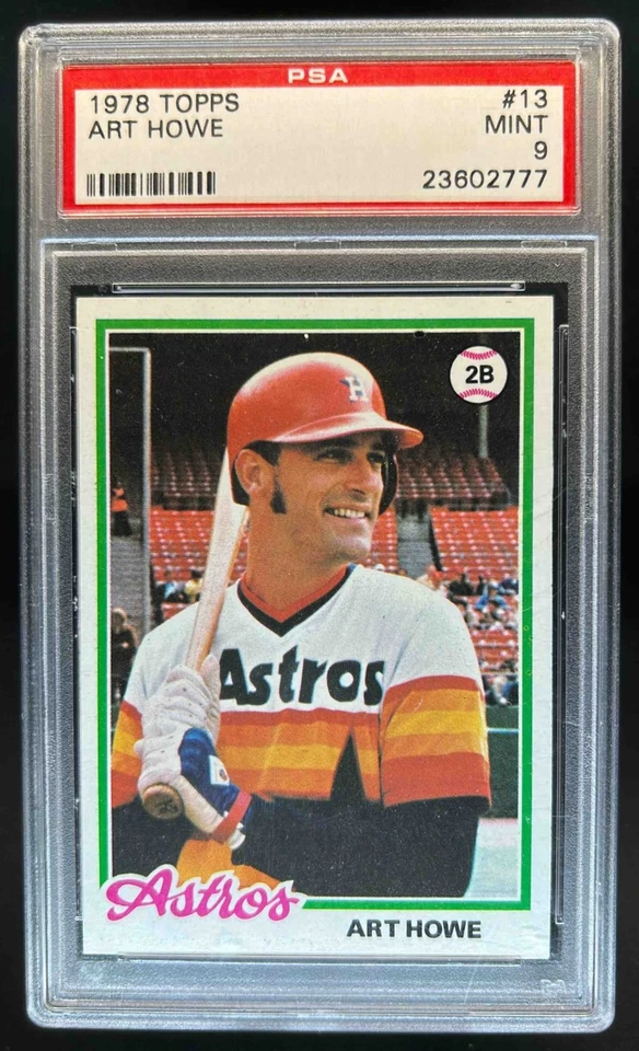 1978 Topps Art Howe Rookie RC #13 Astros PSA 9 - Image 1 of 2