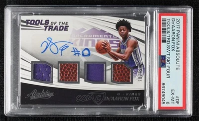 2017-18 Panini Absolute /99 De'Aaron Fox #TT4-DF PSA 6 Rookie Auto RC - Image 1 of 2