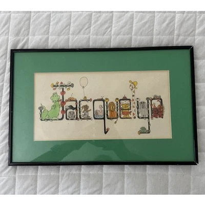 Arte de pared JACQUELYN estampado animal enmarcado decoración infantil firmado retro años 80 90 Foto 1 de 4