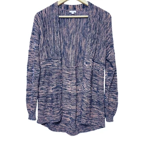 BP Cotton Cardigan Sweater Womens S Blue Space Dye Open Knit Soft Bohemian - Picture 1 of 8