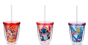 Vaso Acrílico Disney Store Cambio de Color Pajita Belle Stitch Alice 2017 NUEVO - Imagen 1 de 12