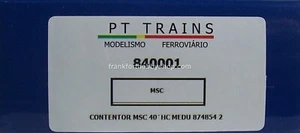 PT TRAINS #840001 HO 40' CONTAINER H.C. MSC ROAD #MEDU 874854 2 - Picture 1 of 9