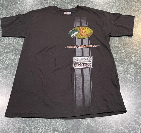 BASS PRO SHOPS JAMIE MCMURRAY #1 GANASSI RACING BLACK T-SHIRT MEN’S SIZE MEDIUM Cover