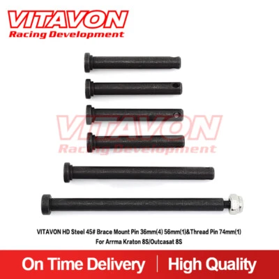 Vitavon HD Steel 45# Brace Mount Pin &Thread Pin For Arrma Kraton 8S/Outcasat 8S - Image 1 of 3