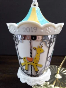 2019 Hallmark Keepsake "Grandbaby's First Christmas" Carousel Ornament Porcelain - Picture 1 of 11