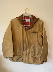 Vintage 60’s Black Sheep Flannel Insulated Canvas Hunting Jacket W/ Game Pouch - Picture 1 of 21