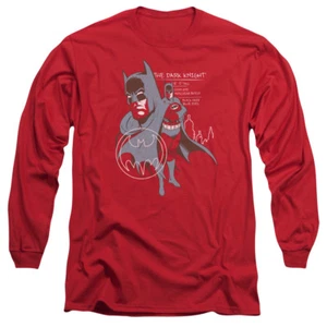 BATMAN LEAN AND MUSCULAR Licensed Adult Men's Long Sleeve Graphic T-Shirt SM-3XL - Picture 1 of 2
