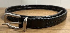 VTG Coach Black Braided Leather Belt With Brass Buckle F90261 B4/BK Men’s 32 - Picture 1 of 8