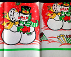 Vtg 54X96 Rembrandt Fashion Ware Table Cover Paper Tablecloth Snowman Christmas