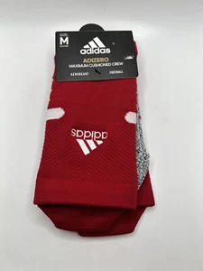 New Adidas Adizero FTBL Cushioned Crew Socks In Red Size Medium - Picture 1 of 6