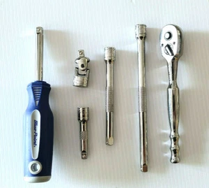 New Blue Point 1/4" Quick Release Ratchet Extensions Swivel Head Set - Picture 1 of 1