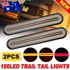 Pair Led Halo Neon Tail Lights Sequential Rear Taillight Car Truck Trailer Ute