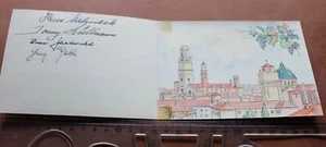 ¿Gran acuarela antigua? Saludos de cumpleaños de Verona 1944 firmado - Imagen 1 de 5
