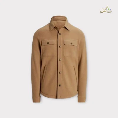 Ralph Lauren Camisa Etiqueta Púrpura Chaqueta Gamuza Borde Detalle Talla M Foto 1 de 4
