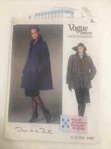 Vogue 1434 Sz 8 American Designer Oscar de la Renta Coat or Jacket Uncut W Tag - Picture 1 of 5