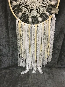Traumfänger groß 60x150cm creme & weiß Bänder Spitze NEU (F) - Bild 1 von 5