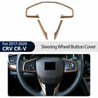 For Honda CR-V CRV 2017-2021 Peach Wood Grain Steering Wheel Decor Cover Trim