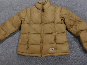 Calvin Klein Girls Jacket Medium Brown Zip Puffer - Picture 1 of 12