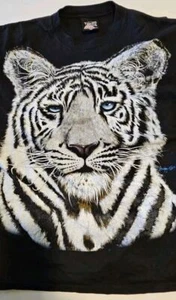 Vintage 1997 Trinity Products White Tiger T-Shirt Mens XXL AOP All over Print - Picture 1 of 8