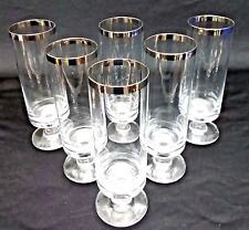 Biergläser mit Platinrand 6er Set Glas ,Gläser Vitrinenstück  G 188