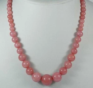24" 6-14mm Exquisite Pink Rhodochrosite Round Beads Gemstone Jewelry Necklace - Picture 1 of 1