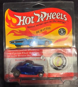 1967 VINTAGE REDLINE HOT WHEELS 36 FORD COUPE BLUE New on card Rare - Picture 1 of 2