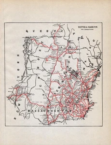 Mapa ferroviario masivo de Boston y Maine 1923 Vermont New Hampshire mapa 2451 - Imagen 1 de 3