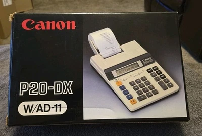 Canon P20-DX Printing Calculator W/AD-11  looks New Open Box With Accessories  - Image 1 of 4