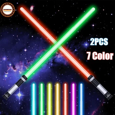 2 Stück Laserschwert Kinder, 2 in 1 Lichtschwert, Duell Lichtschwerter 7 Farben - Bild 1 von 4