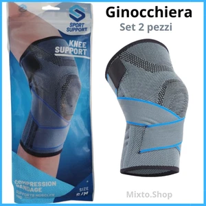 Ginocchiera Fascia Elastica Tutore di Sostegno Ginocchio Sport Uomo Donna 2 pz - Foto 1 di 6