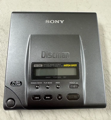 Sony D-303 Discman Compact Disc Player Push Close schwarz Vintage ungetestet - Bild 1 von 4
