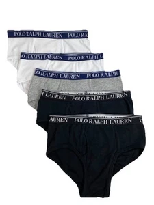 NIB Polo Ralph Lauren Boy's 5-Pack Boxer Briefs Black/ White/ Grey XL / X-Large - Picture 1 of 8