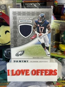 2017 Panini Gridiron Warriors Alshon Jeffery Game Used Worn Jersey Patch 56/199 - Bild 1 von 4