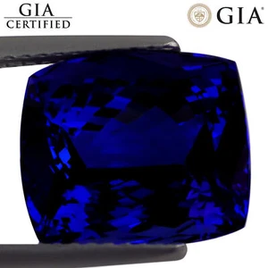 9,26 ct GIA-zertifiziert AAAAAA natürlicher D-Block Tansanit violett blau Kissenschnitt - Bild 1 von 4