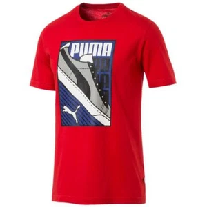 Puma Mens Sneaker Tee Red Graphic Short Sleeve Cotton T-Shirt 85407411 Size-S-XL - Picture 1 of 8