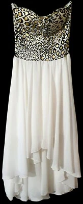 Vestido alto bajo sin tirantes dorado, negro y crema CAMEO ROSE/Damas/Mujer - Talla 8 Foto 1 de 3