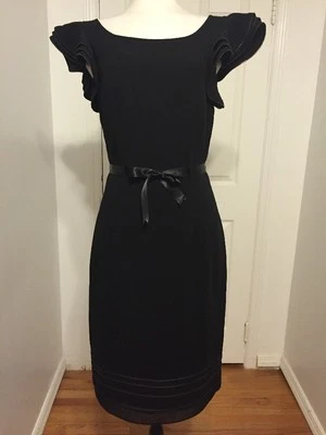 NWT Catherine Malandrino Runway Black Wool Zipper Dress Size 8 - Image 1 of 4