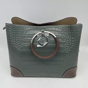 Cartera/bolso bandolera de cuero genuino verde - Imagen 1 de 13