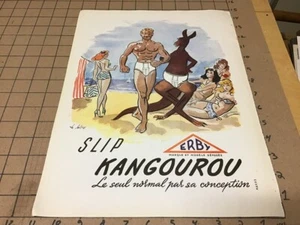 vintage 1949 french ad: 15 x 11" KANGOUROU underware - gay interest - MARTELL - Picture 1 of 6