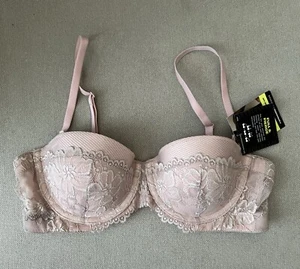 Maidenform Bra Women’s 34B Pink Basically Sexy Underwire Push Up Strapless *Flaw - Picture 1 of 13