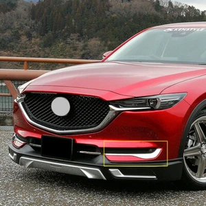 Fits 2017-21 Mazda CX-5 2nd Gen Chrome Front Fog Light Eyebrow Cover Trim Decor - Picture 1 of 8