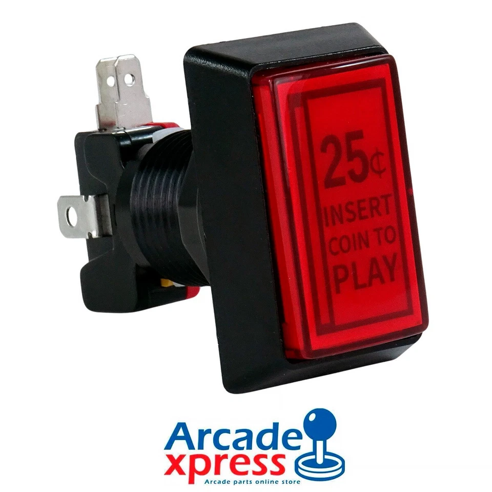 ARCADE EXPRESS Pulsante di credito arcade LED 0,25 ¢ sostituzione slot machine con monete il...