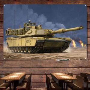 Póster artístico MBT serie Abrams de EE. UU. M2 decoración colgante bandera militar - Imagen 1 de 6