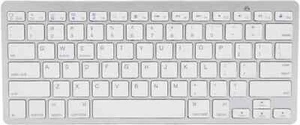 SLIM Silver Bluetooth Keyboard Wireless PC Laptop Computer Office WorkTablet Mac - Picture 1 of 3