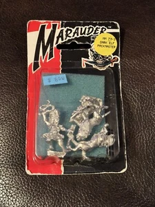 Vintage Warhammer Marauder Miniatures Elfo Oscuro Packmaster Cittadella Cani da Guerra NUOVO - Foto 1 di 2