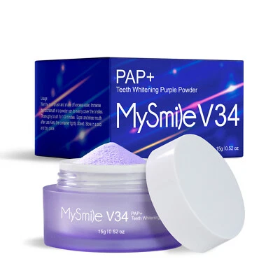 MySmile V34 Colour Correcting Teeth Whitening Powder Peroxide Free Fluoride Free