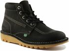 Kickers Kick Hi Men Chunky Sole Leather Ankle Boot In Black White UK Size 6 - 11